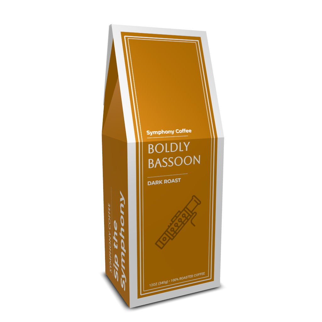 Symphony Coffee Boldly Bassoon packaging front