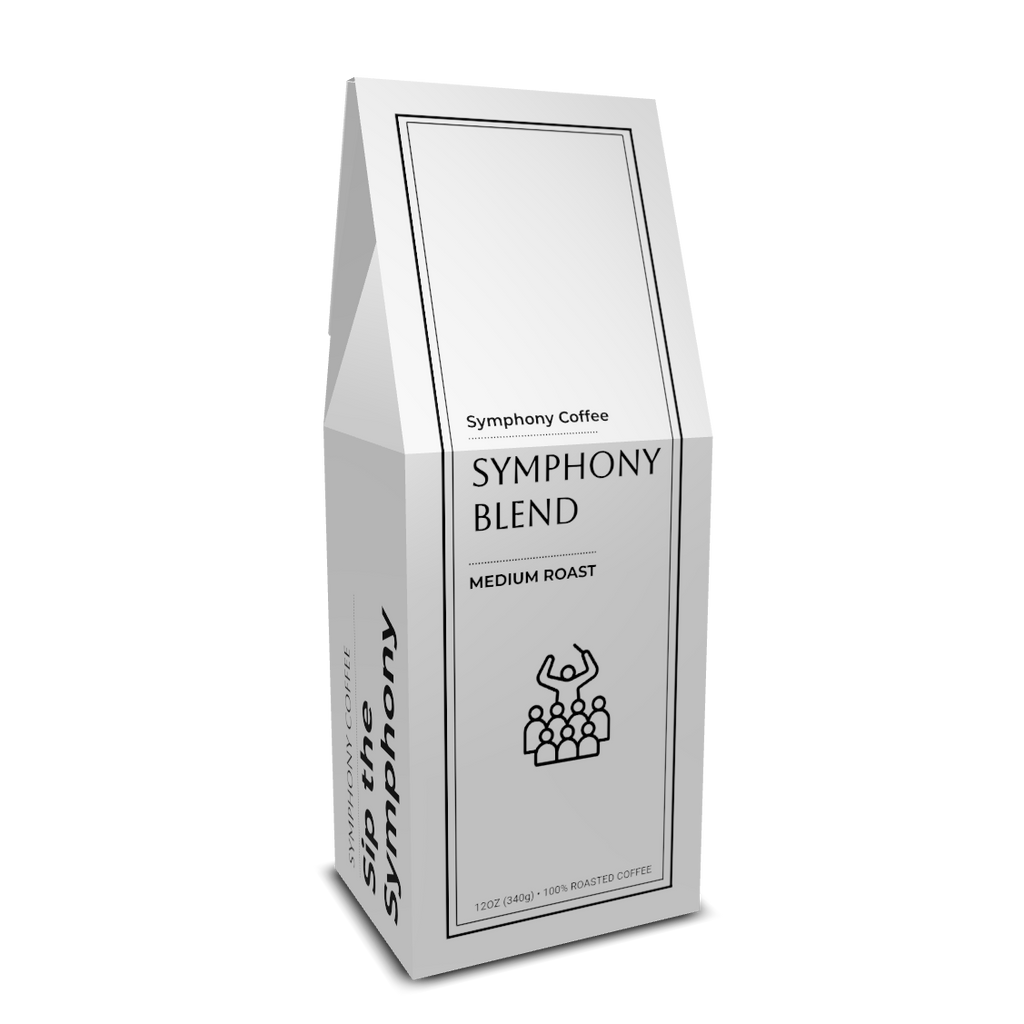 Symphony Coffee Symphony Blend packaging on a white background