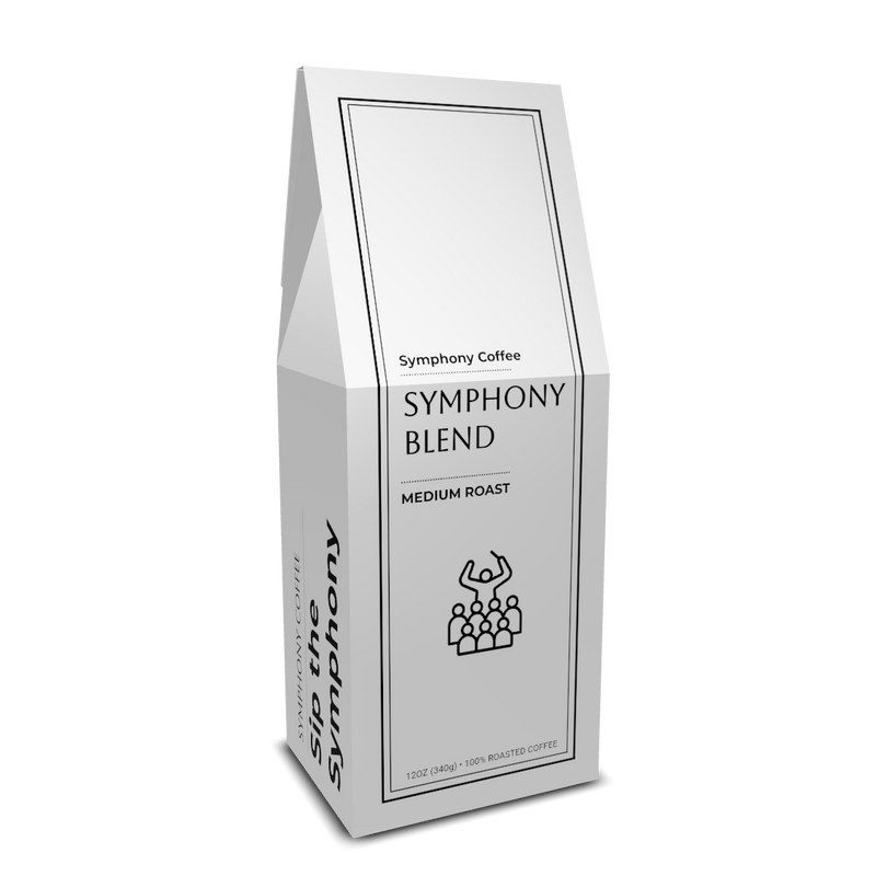 Symphony Coffee Symphony Blend packaging on a white background
