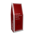 Red coffee bag labeled 'Xylophone Blend' from Symphony Coffee on a white background